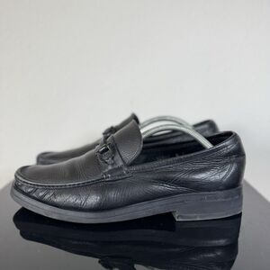 Salvatore Ferragamo Men’s Gancini Slip On Loafers 10D Black Leather
